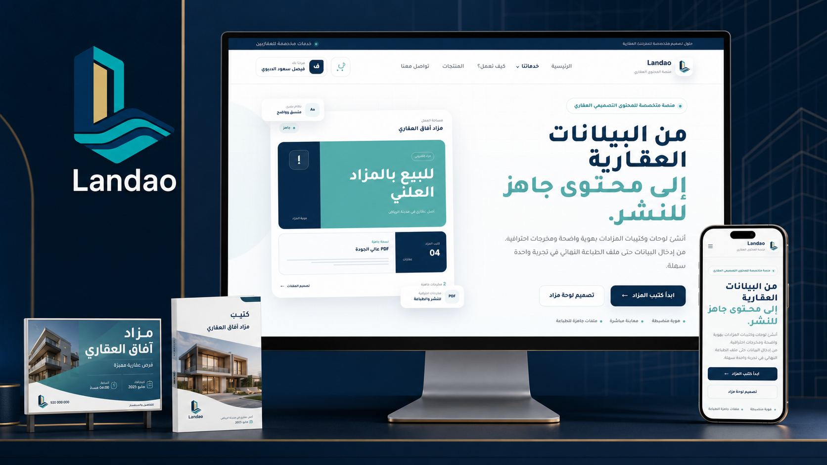 منصة Landao لتصميم المحتوى العقاري
